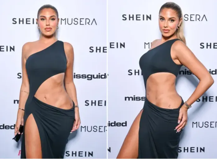 Love Island legend ditches her underwear and reveals intimate tattoo in sexy dress at Parklife Festival