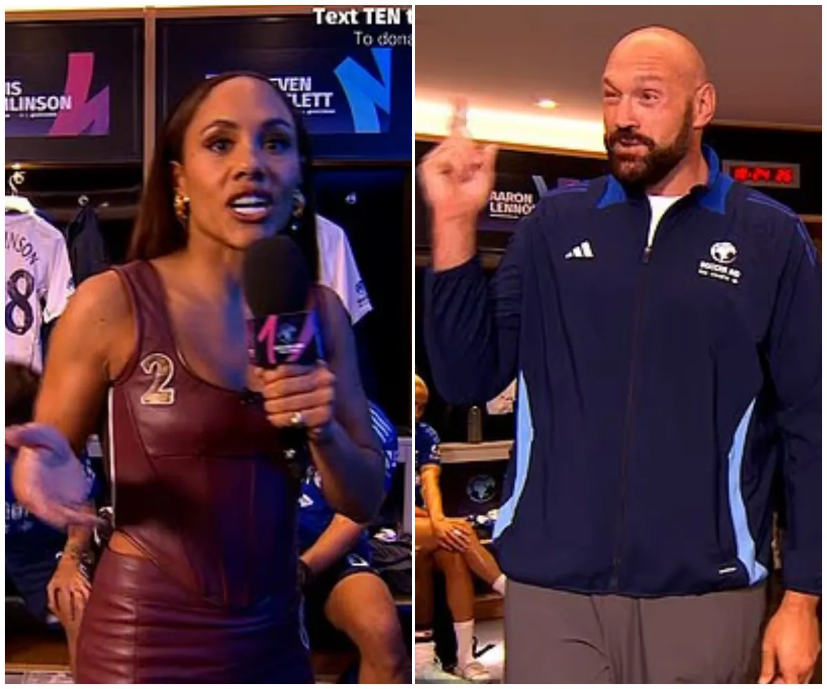 Soccer Aid descends into chaos as Tyson Fury drops F-bomb live on ITV in front of shocked teatime viewers, forcing Alex Scott to apologise on air while furious fans slam the ‘disgraceful’ moment during family charity event - suong