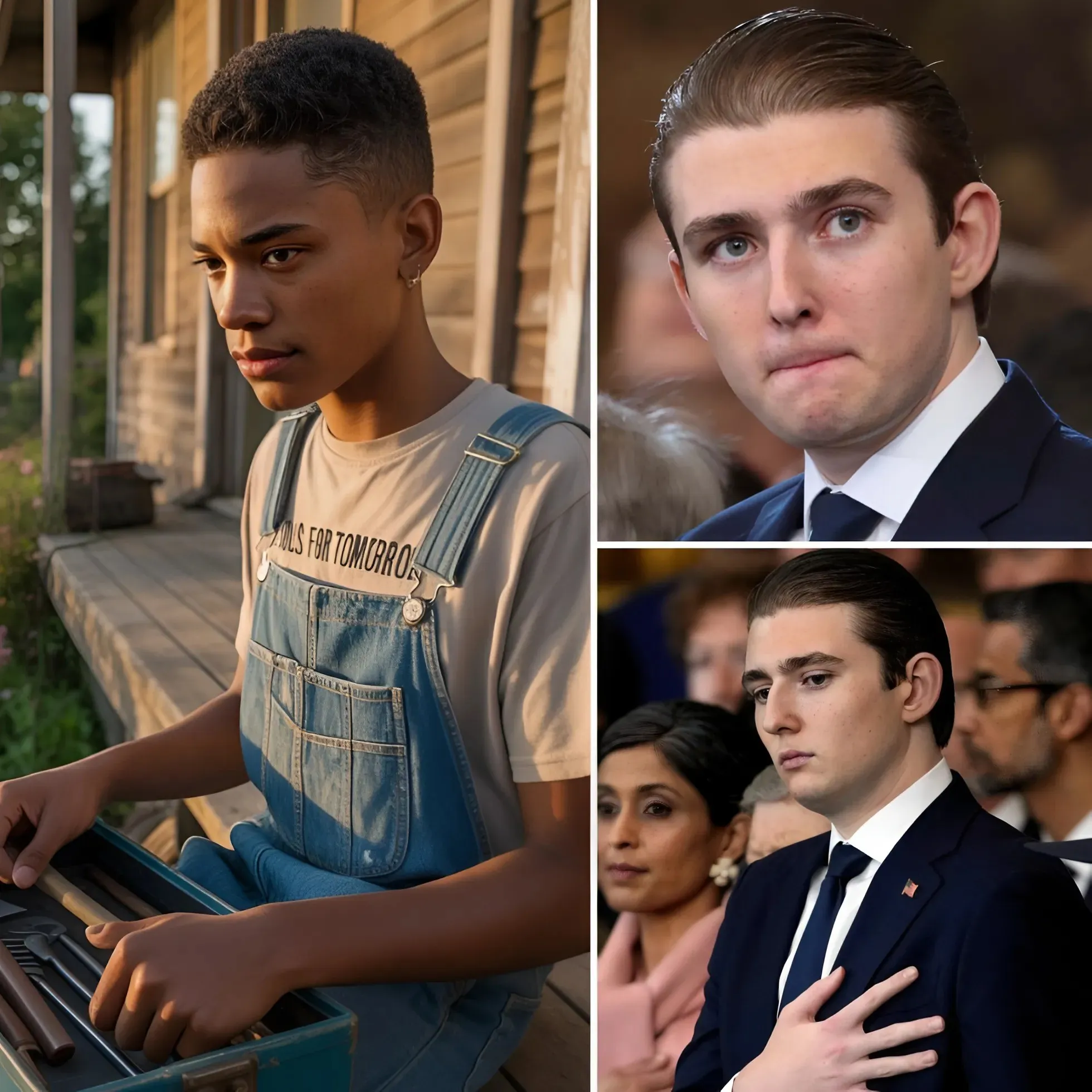 A Boy Helped Barron Trump Fix a Tire—The Next Day, a Black SUV Pulled Into His Driveway