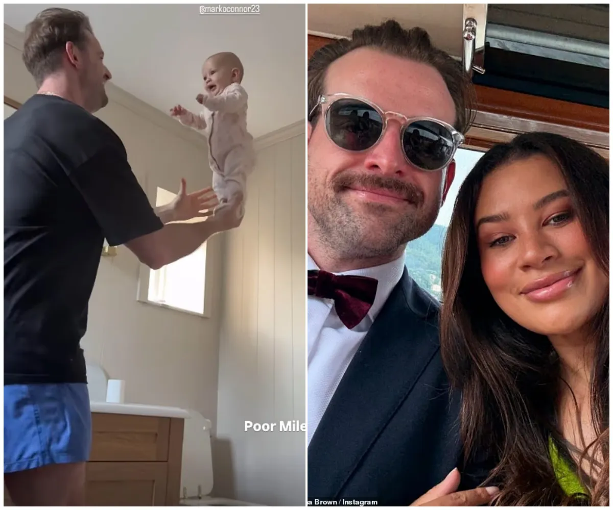 “Poor Miley!” – Love Island’s Montana Brown sparks parenting backlash as she posts shocking clip of fiancé Mark O’Connor balancing their five-month-old baby on one hand in risky Father’s Day stunt - suong