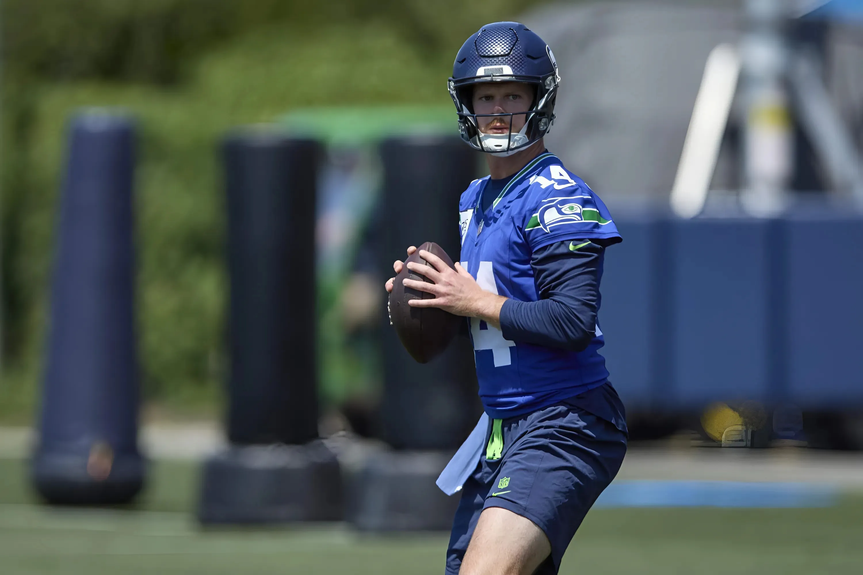 Mike Macdonald on how Sam Darnold is settling in with Seahawks offense