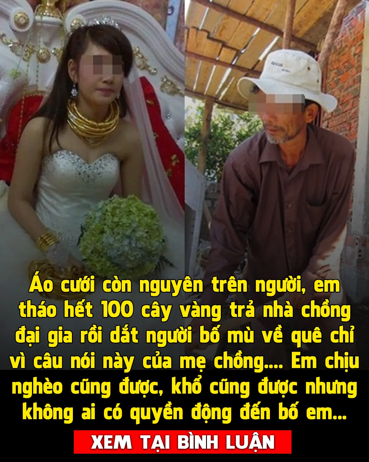 Áo cưới còn nguyên trên người, tôi tháo hết 100 cây vàng trả nhà chồng đại gia rồi…
