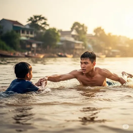 Về quê nghỉ hè, chàng sinh viên dũng cảm nhảy xuống sông cứ/u sống đứa trẻ bị đu/ối nư/ớc, hôm sau xe sang đỗ kín cửa nhà cậu