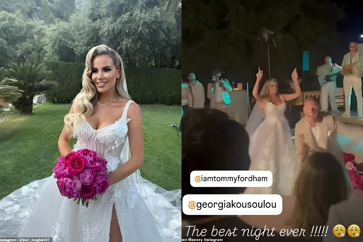Georgia Kousoulou and Tommy Mallet tie the knot for the second time in stunning outdoor ceremony in Majorca as they say 'I do' on her 34th birthday - nearly two years after low-key union liennhi