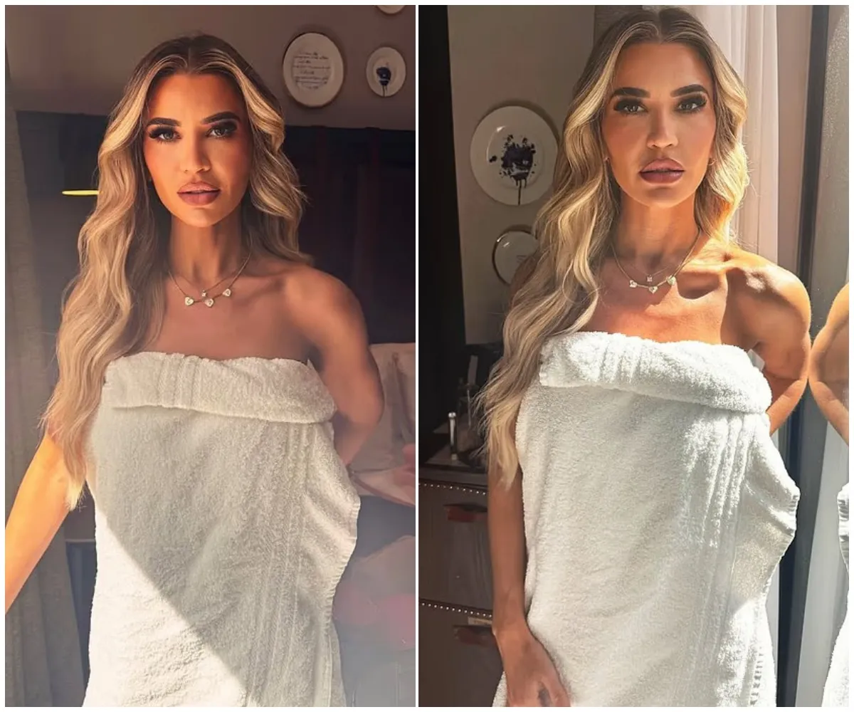 “Shower fresh but already sweating” – Christine McGuinness sets pulses racing in nothing but a towel as she makes sultry social media return after dramatic Celebs Go Dating U-turn and surprise finale comeback - suong