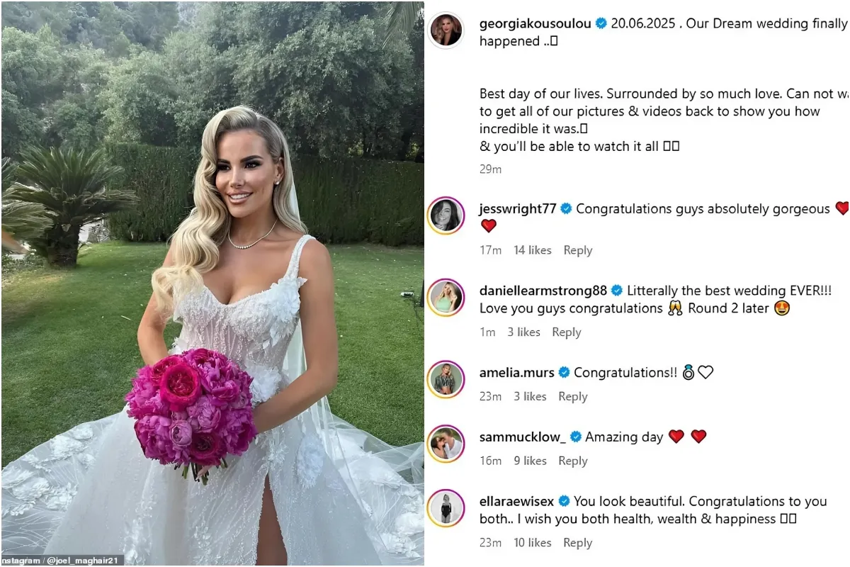 Georgia Kousoulou and Tommy Mallet tie the knot for the second time in stunning outdoor ceremony in Majorca as they say 'I do' on her 34th birthday ngocc