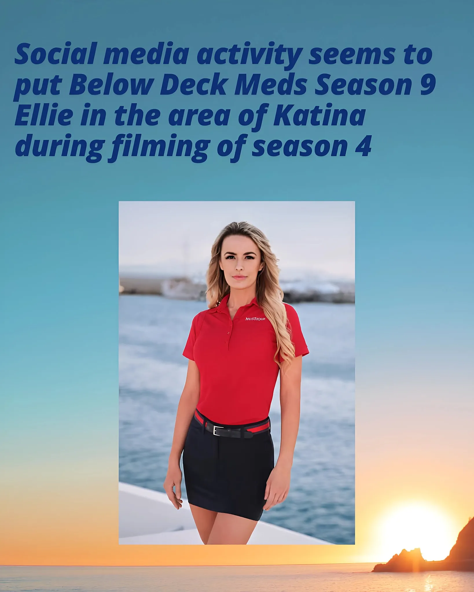 Social media activity seems to put Below Deck Meds Season 9 Ellie in the area of Katina during filming of season 4