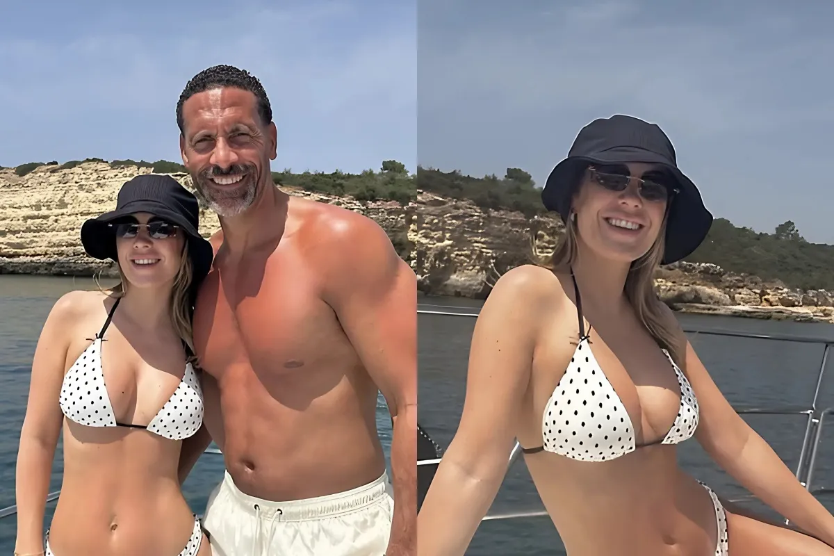 Kate Ferdinand flaunts her incredible figure in a white spotted bikini as she and husband Rio enjoy 'fabulous' yacht day on sunny break to Portugal liennhi