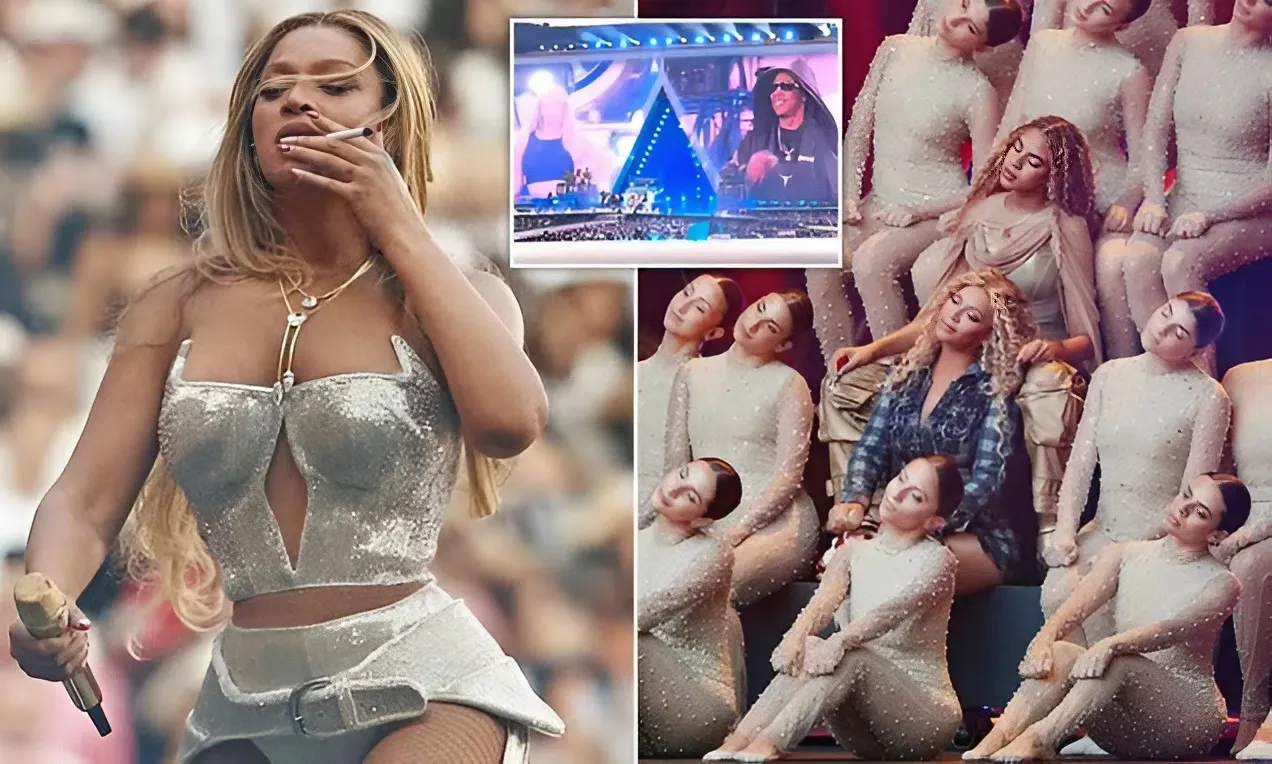 Beyonce smokes a cigarette onstage during final stadium concert in Paris
