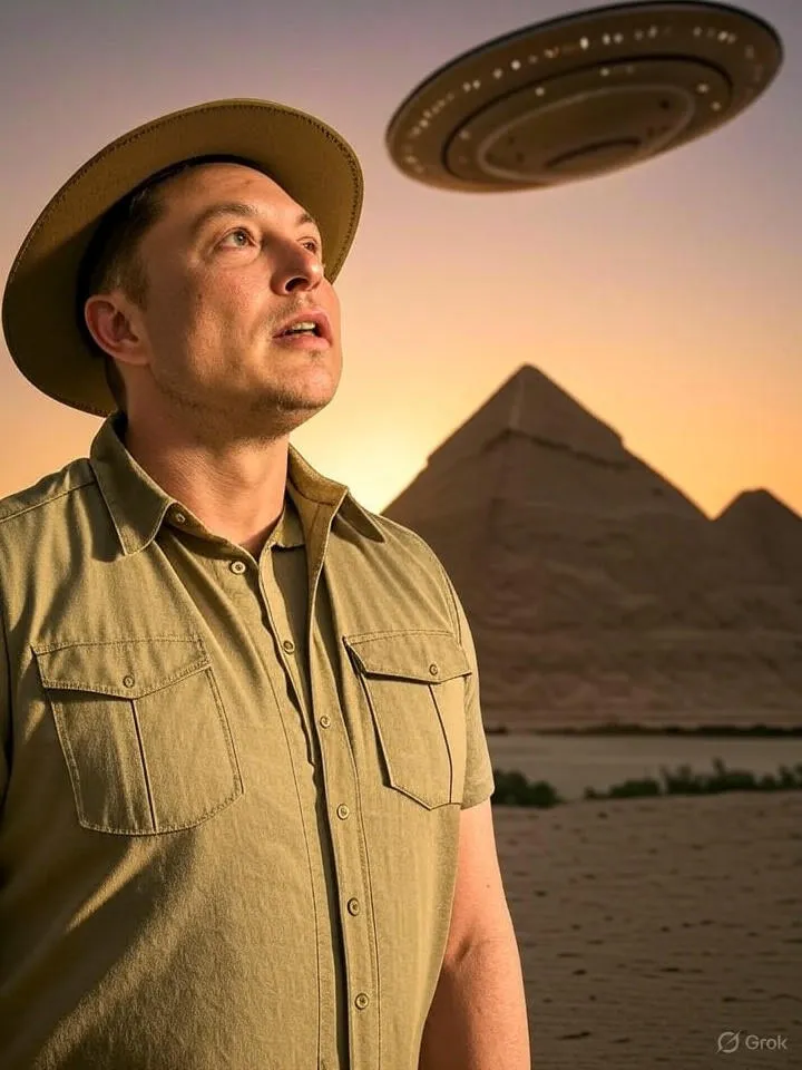 Elon Musk Discovers Secret in Pyramid of Pharaoh Revealing Help from UFOs in Building the Giza Pyramid