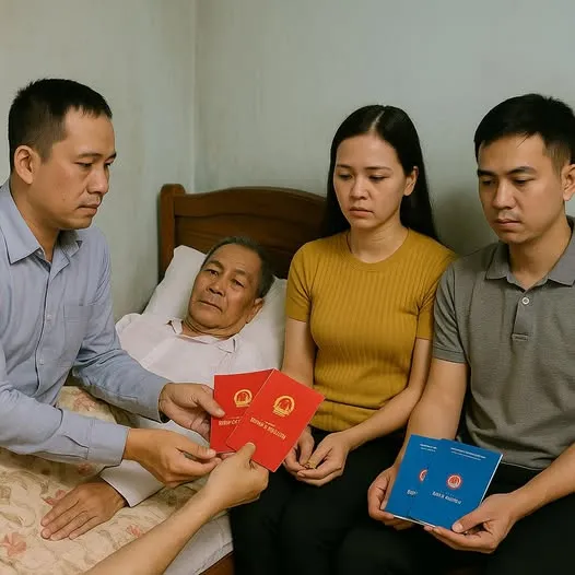 Anh Cả 2 cuốn sổ đỏ anh hai được 2 số tiết kiệm 15 tỷ còn cái Lan ta cho 1 chỉ vàng dù gì cũng sắp lấy chồng