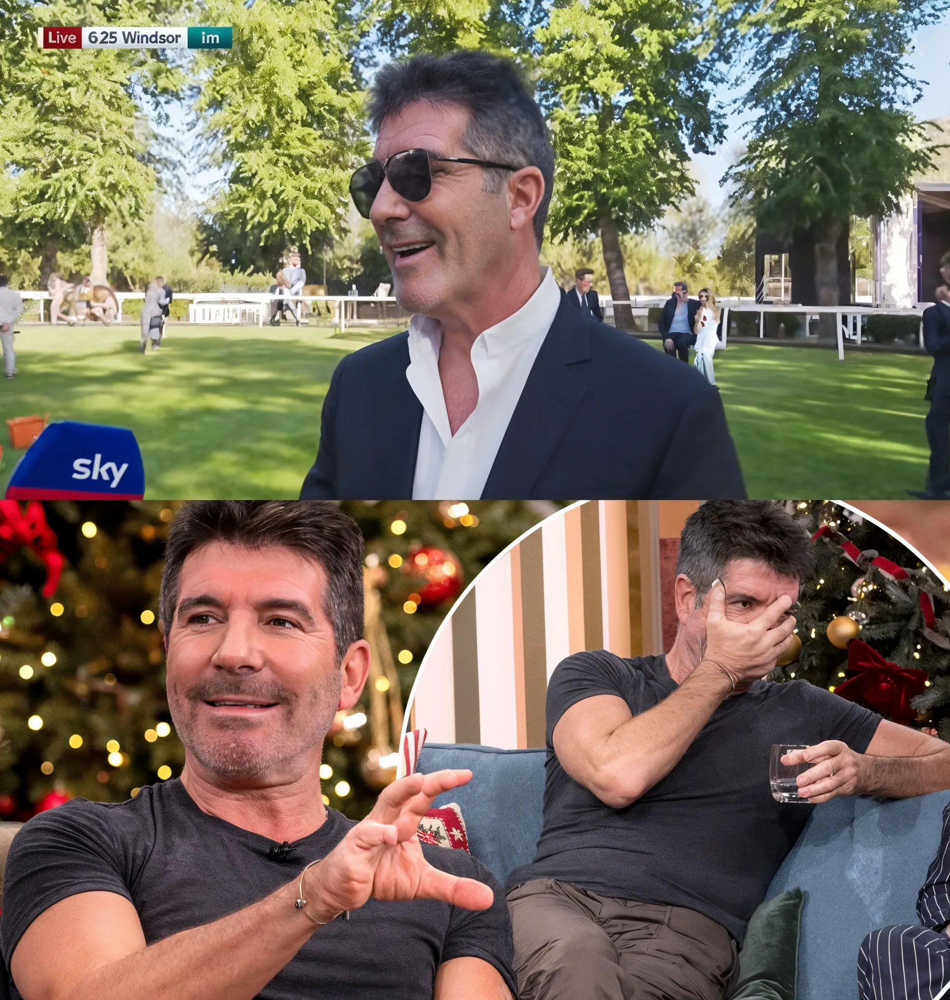 Simon Cowell takes Sky Sports presenter by surprise admitting he's a 'huge fan' on day out
