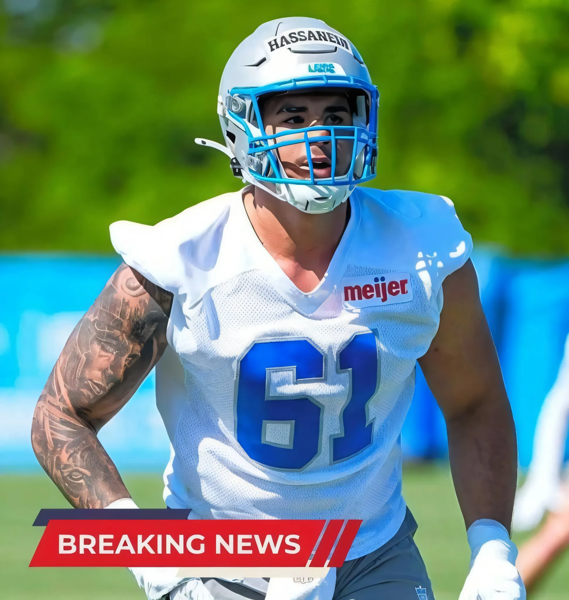 Lions Rookie DE Shows Off Massive Strength