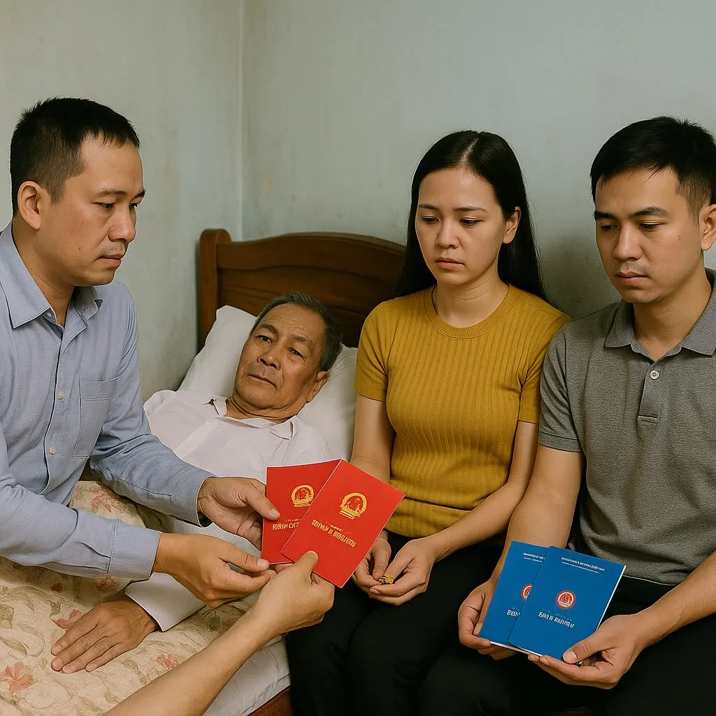 “Anh Cả 2 cuốn sổ đỏ, anh hai được 2 số tiết kiệm 15 tỷ, còn cái Lan ta cho 1 chỉ vàng dù gì cũng sắp lấy chồng”