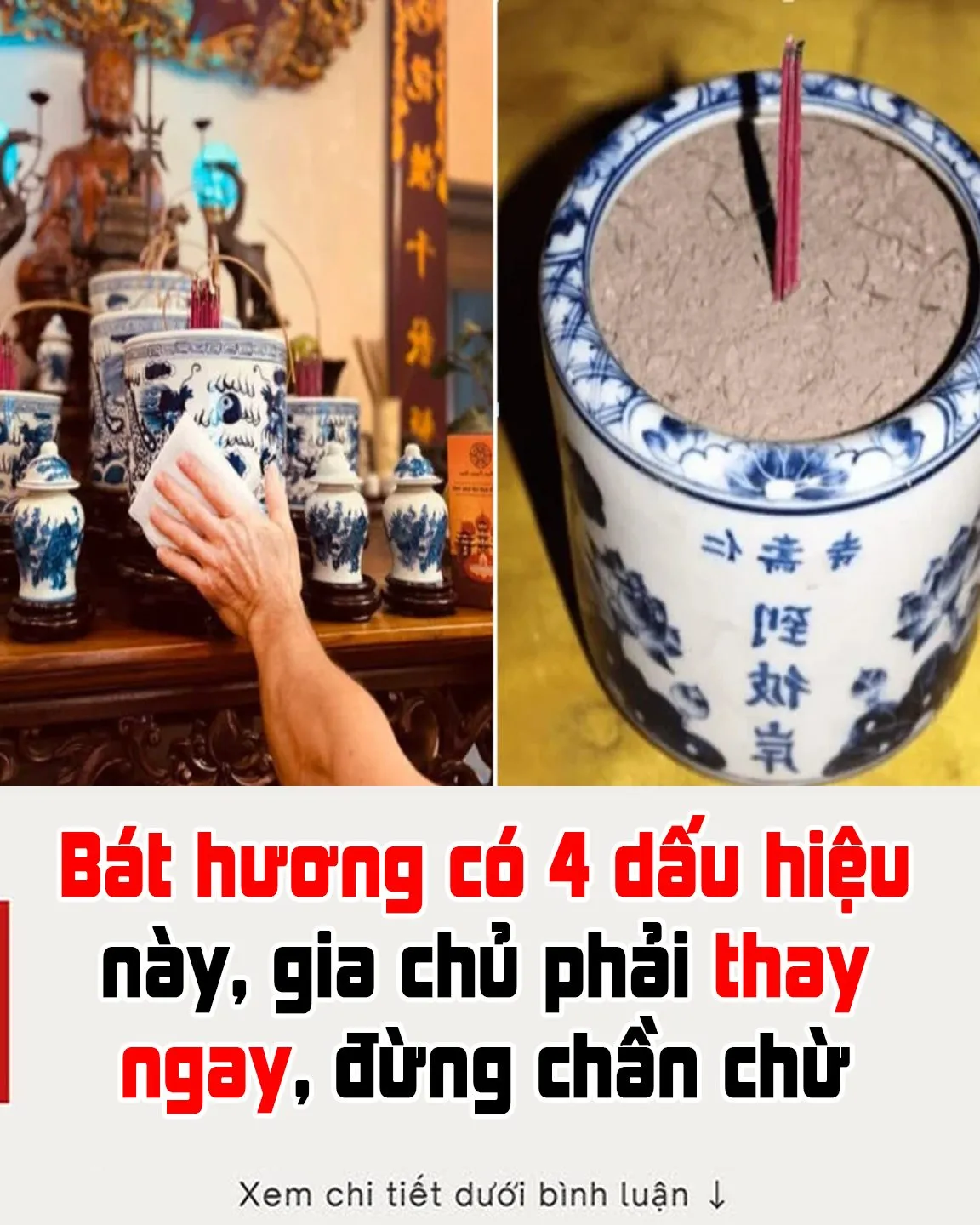 Bát hương có 4 dấu hiệu này, gia chủ phải thay ngay, đừng chần chừ