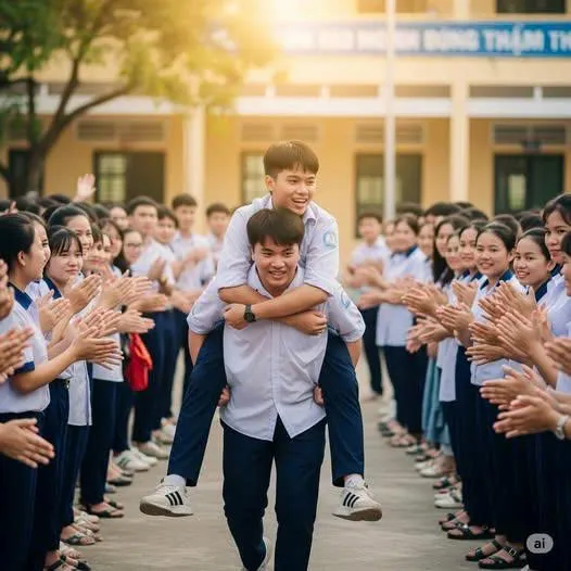 Chàng trai cõng bạn đi thi tốt nghiệp giữa trời nắng gắt và cái kết khiến triệu người xúc động