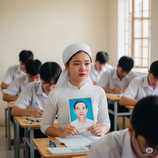 Biến cố ập đến bất ngờ khiến nữ sinh phải đội khăn trắng đi thi
