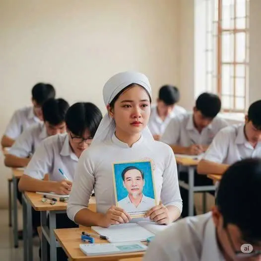 Biến cố ập đến bất ngờ khiến nữ sinh phải đội khăn trắng đi thi