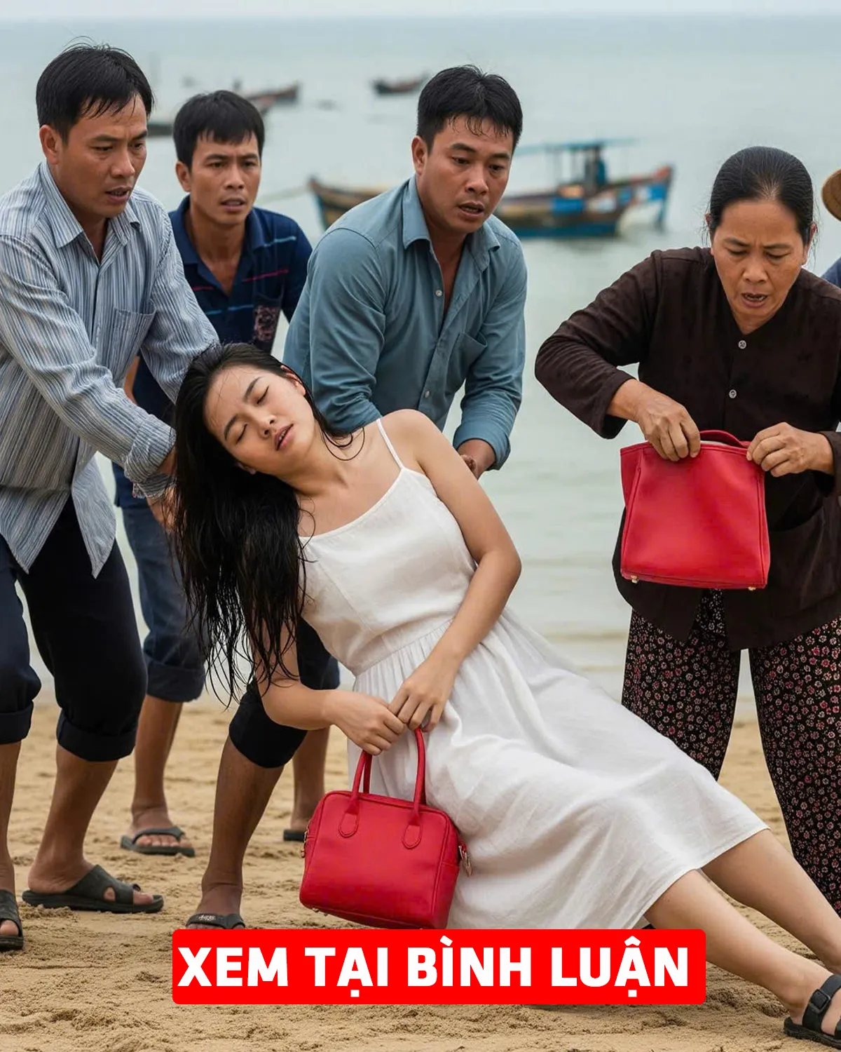 Cô gái bị trôi dạt vào bờ biển làng chài không giấy tờ tùy thân, người dân xúm vào đưa về bờ tổ chức hậu sự thì vừa l ật người cô đã r ơi ra chiếc túi nhỏ d ắt ở e o, m ở ra tất cả d ẵm lên nhau chạy t o án l o ạn...