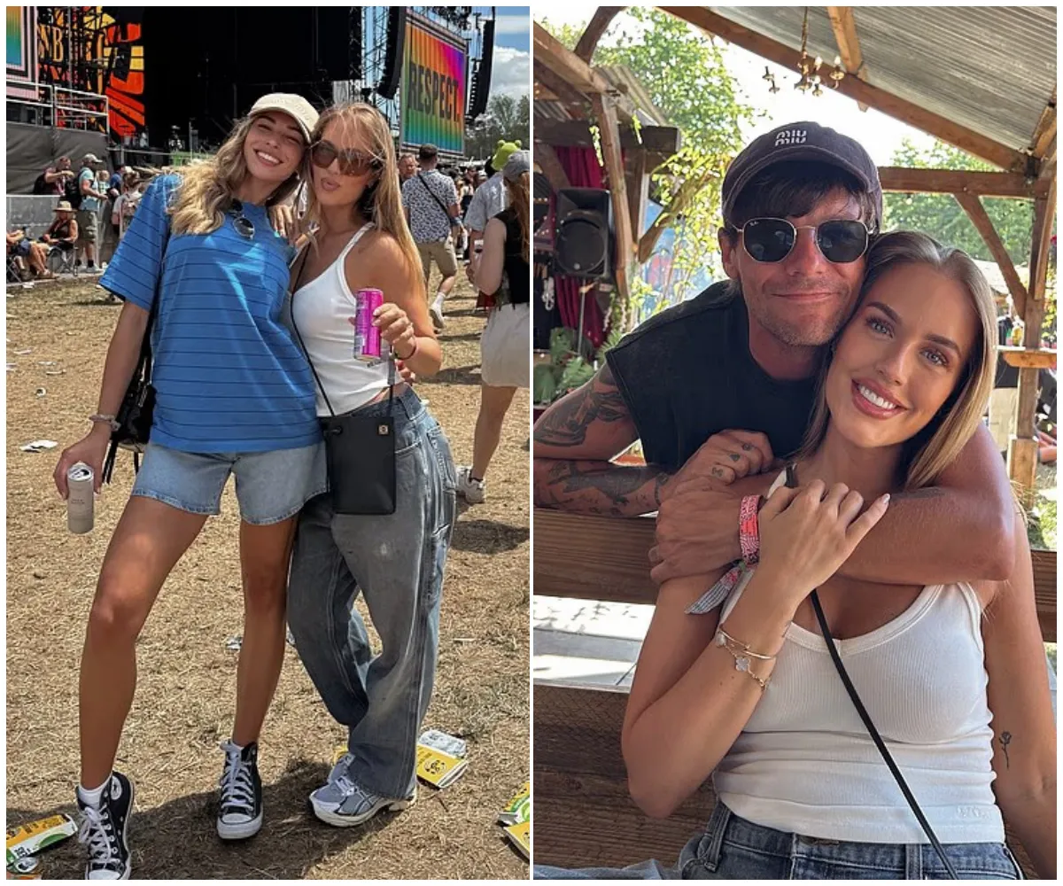 ‘YOU AND ZARA OMG’ – Zara McDermott gets the ultimate family seal of approval as she cuddles up with boyfriend Louis Tomlinson’s sister Lottie at Glastonbury just months after split from Sam Thompson - suong