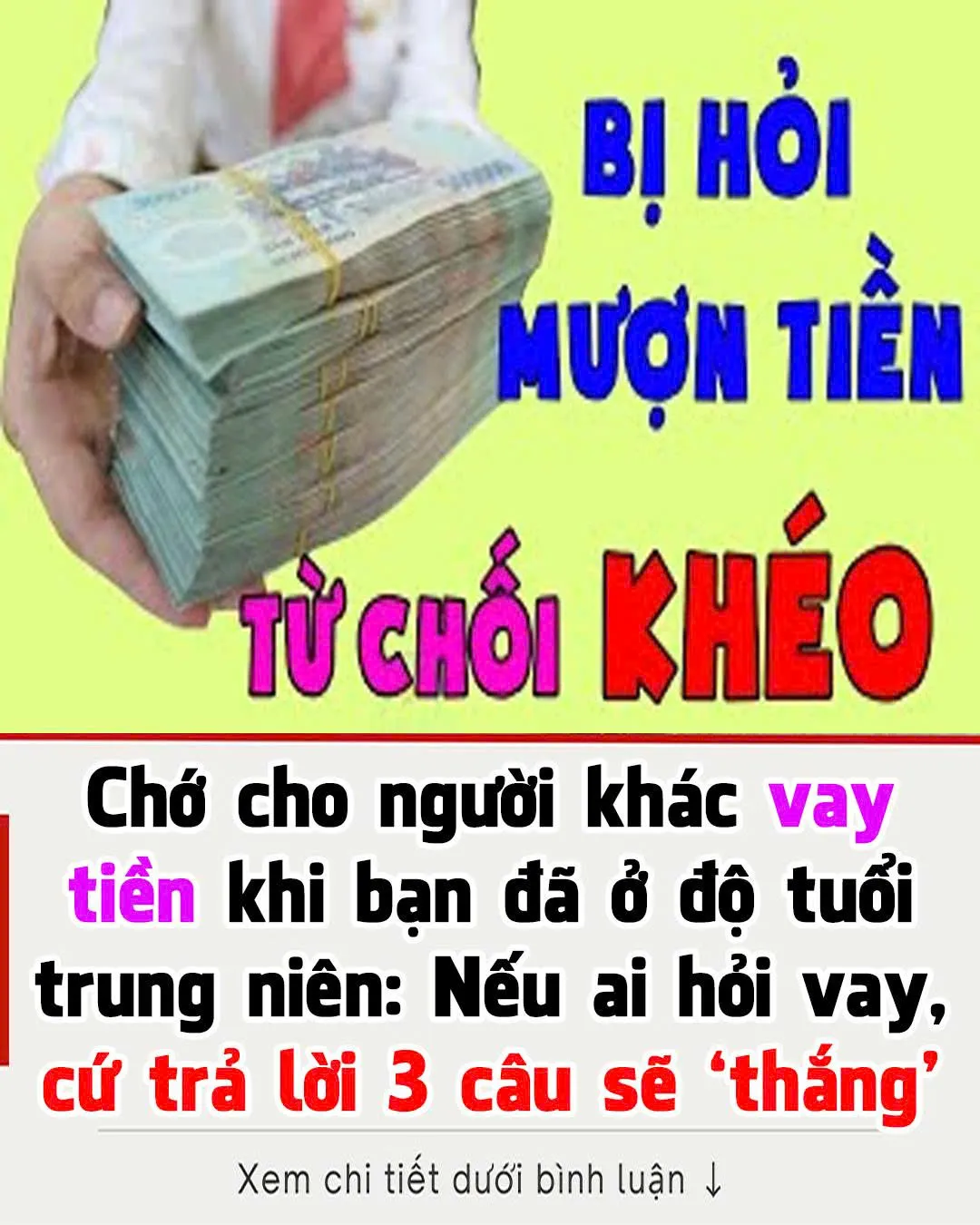 Chớ cho người khác vay tiền khi bạn đã ở độ tuổi trung niên: Nếu ai hỏi vay, cứ trả lời 3 câu sẽ 'thắng'