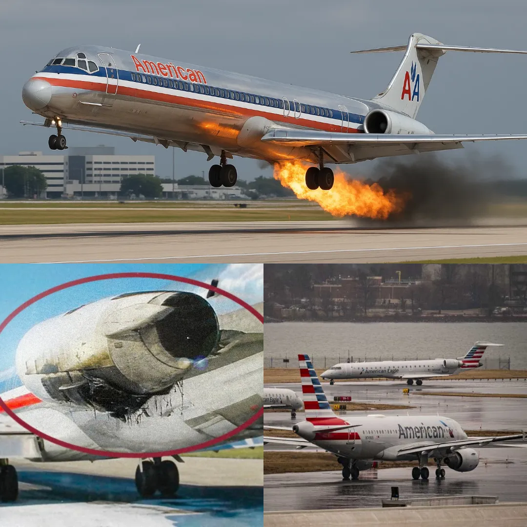 Catching fire SECONDS after takeoff! American Flight 1400