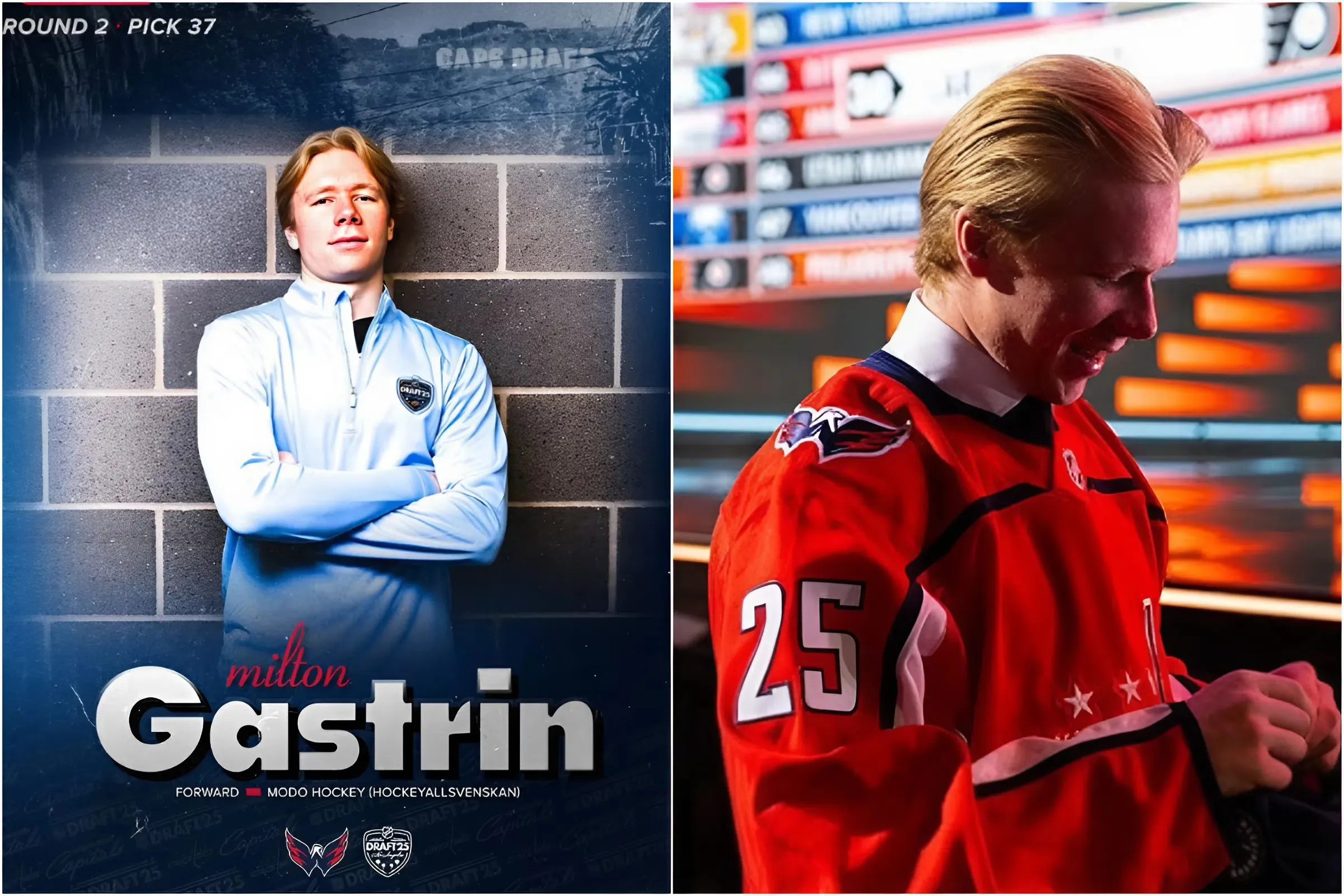 Washington Capitals Pick Swedish Center Milton Gastrin in Second Round of 2025 NHL Draft trucc