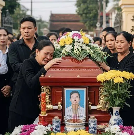 Đến giờ đẹp, quan tài của cậu thanh niên m/ất trẻ đóng nắp mãi không khớp, cả nhà xúm vào gỡ ra đem đi đổi lại thì