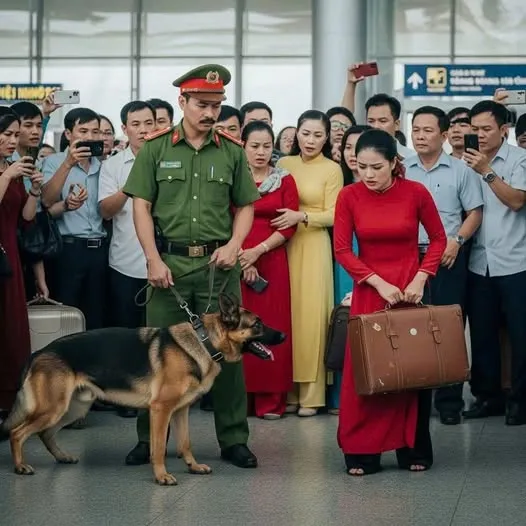 Chú chó cắ n váy cô gái sân bay, 10 phút sau ai cũng ngã ngửa khi biết sự thật..