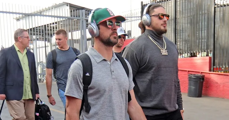 Former Packers OT David Bakhtiari pokes fun at Aaron Rodgers in Jordan Love wedding post