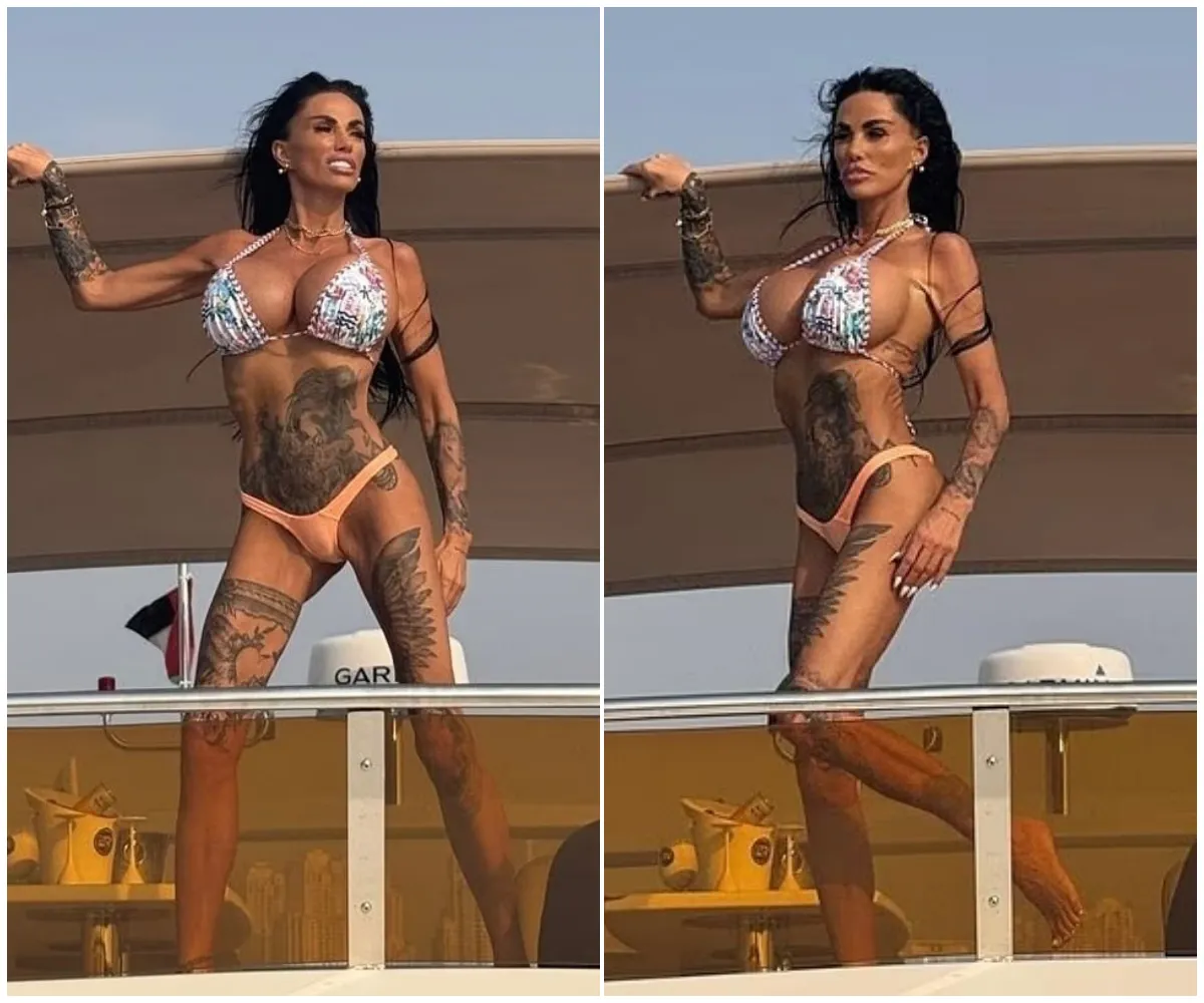 ‘I actually look really fake and disgusting’ – Katie Price, 47, shows off shocking weight loss and painful botched BBL in tiny floral bikini during Dubai boat trip after undergoing third butt filler this year - suong