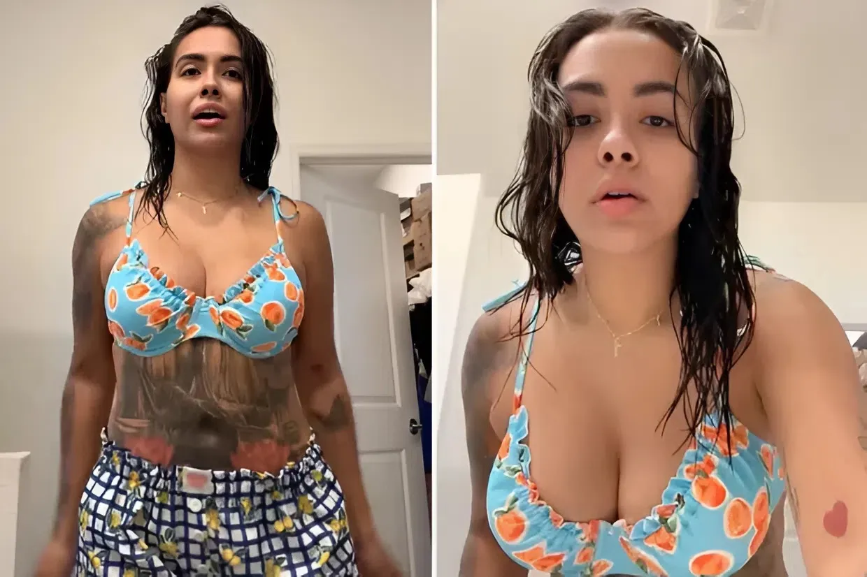 Teen Mom Briana DeJesus reveals massive belly tattoo in tiny blue bikini and fans are torn over new ink