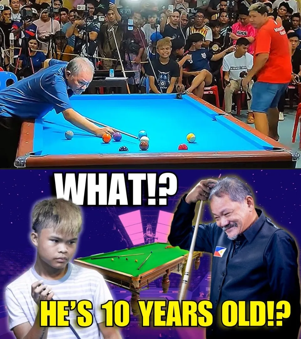 A young prodigy of just 10 years old decided to take on the giant of billiards, Efren "Bata" Reyes, and what happened left everyone speechless!