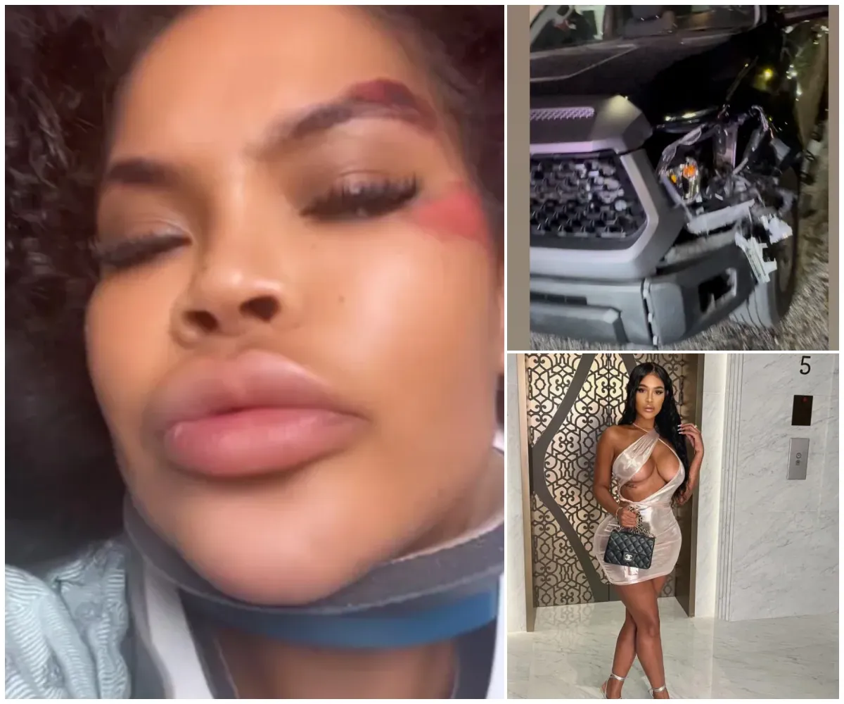‘Left for dead’ – Big Brother icon Charley Uchea rushed to hospital after horror car smash with truck as she shares shocking photos of wreckage and painful injuries from roadside ordeal - suong