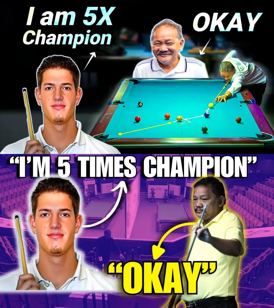 🎱 A young champion dares to challenge the legendary Efren "Bata" Reyes, thinking his youth and confidence would be enough to beat him. But what happened on the table shocked everyone... including himself.