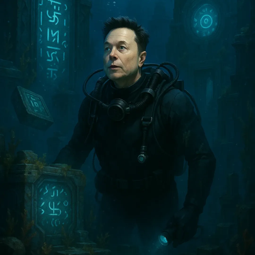 Musk Discovers Underwater Lost City Containing Ancient Secrets and Advanced Technology