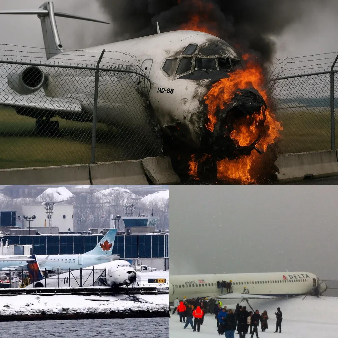 Delta Airlines Flight 1086 Crashes After Landing on Snow-Covered Runway in High-Risk Winter Conditions