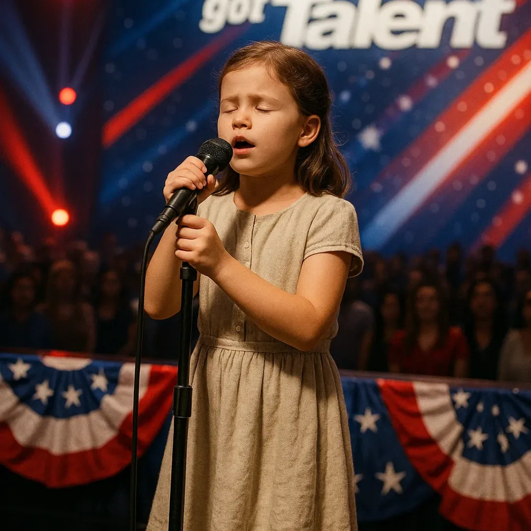 6-Year-Old Blind Girl Sings National Anthem on America's Got Talent, Leaving the Audience in Tears
