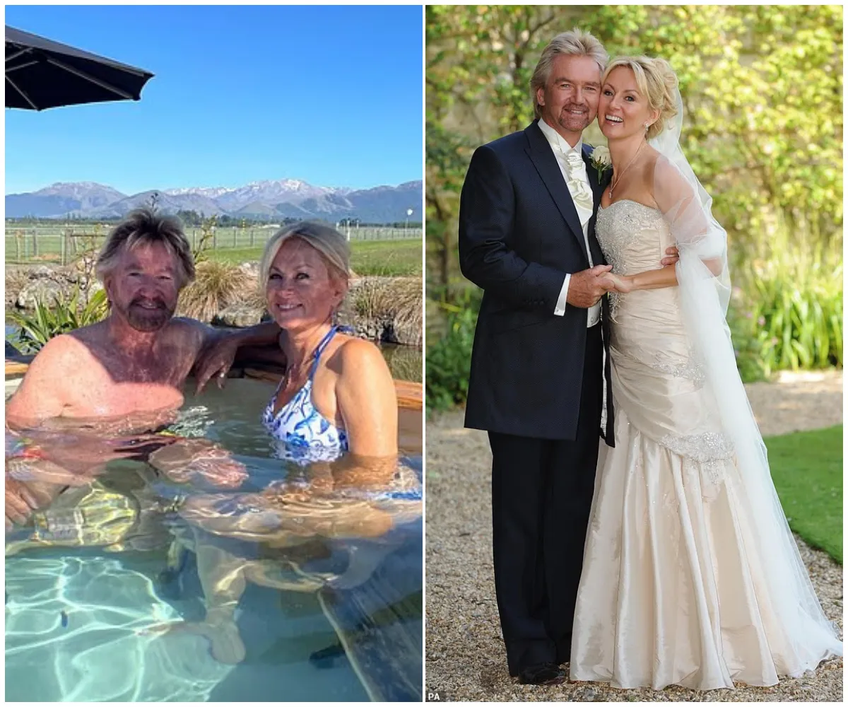 Noel Edmonds, 76, proposes to wife Liz, 55, in a hot tub as the couple prepare for their fifth wedding amid floods, earthquakes, and plans to rebuild their shattered New Zealand paradise - suong
