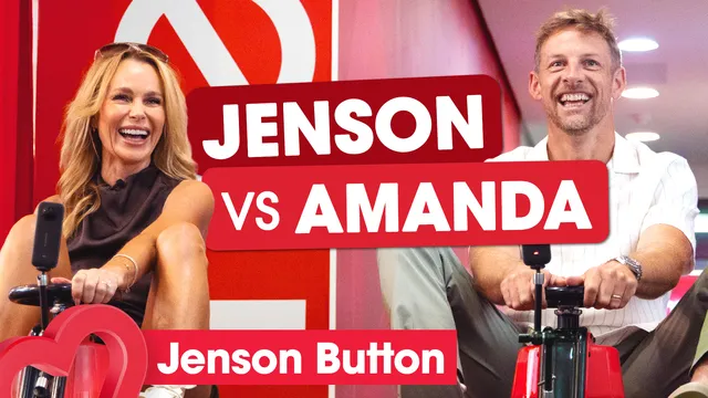 Amanda Holden takes on Jenson Button in the Heart Breakfast Grand Prix!