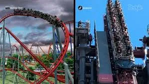 Terrifying 'Tilt' Rollercoaster Gets Stuck with Riders Suspended Straight Down on Opening Day