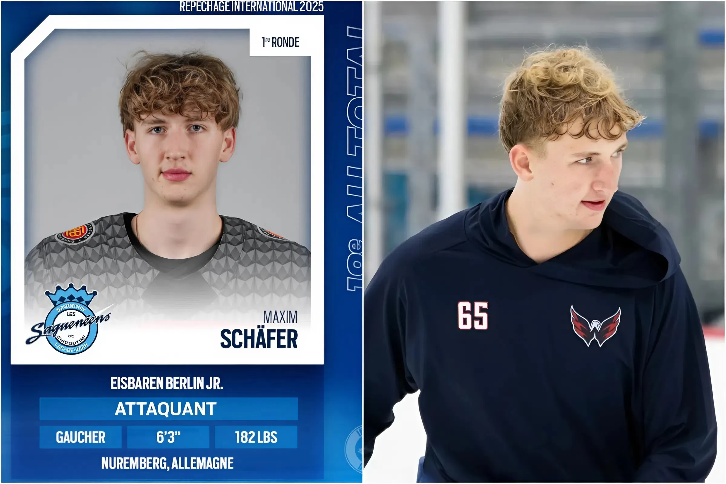 Capitals Prospect Maxim Schafer Drafted in First Round by QMJHL’s Chicoutimi Saguenéens trucc