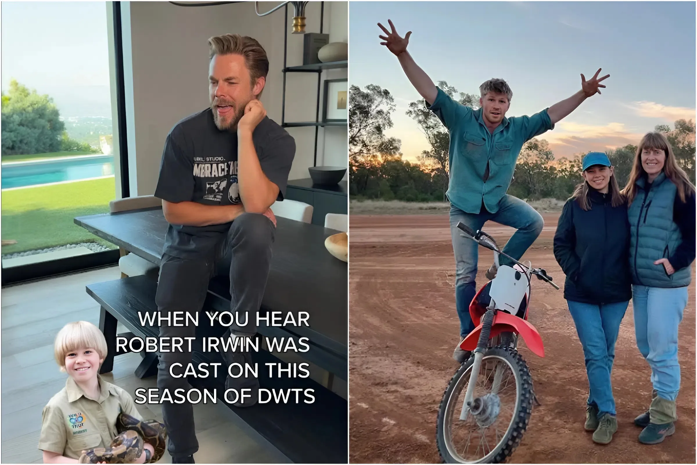 DWTS Pro Derek Hough Reacts Hilariously to Robert Irwin Joining the Cast trucc