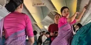 F. Viral Flight Attendant Video Sparks Online Buzz Over Unconventional Uniform