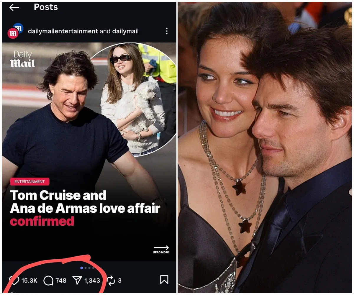 Fans erupt as eagle-eyed followers spot actress quietly tapping ‘like’ on announcement of ex Tom Cruise’s new romance with Ana de Armas before quickly unliking, after pair’s flirty London birthday night sparks headlines - suong