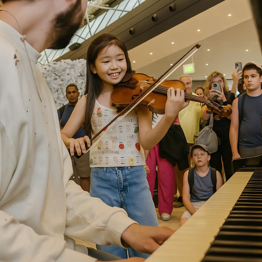 10-Year-Old Violin Prodigy Stuns Airport with Perfect Vivaldi Performance
