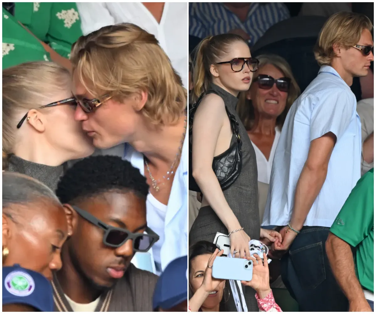 Ellie Bamber stuns at Wimbledon as she packs on the PDA with new boyfriend Oliver Overgaard Reichhardt, revealing her romance with the Danish TV star months after split from Bodyguard’s Richard Madden - suong