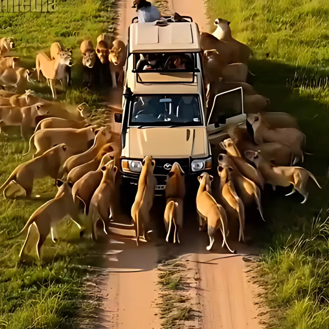 Tourists Trapped by Lions Rescued by Elephants in a Dramatic Show of Unity