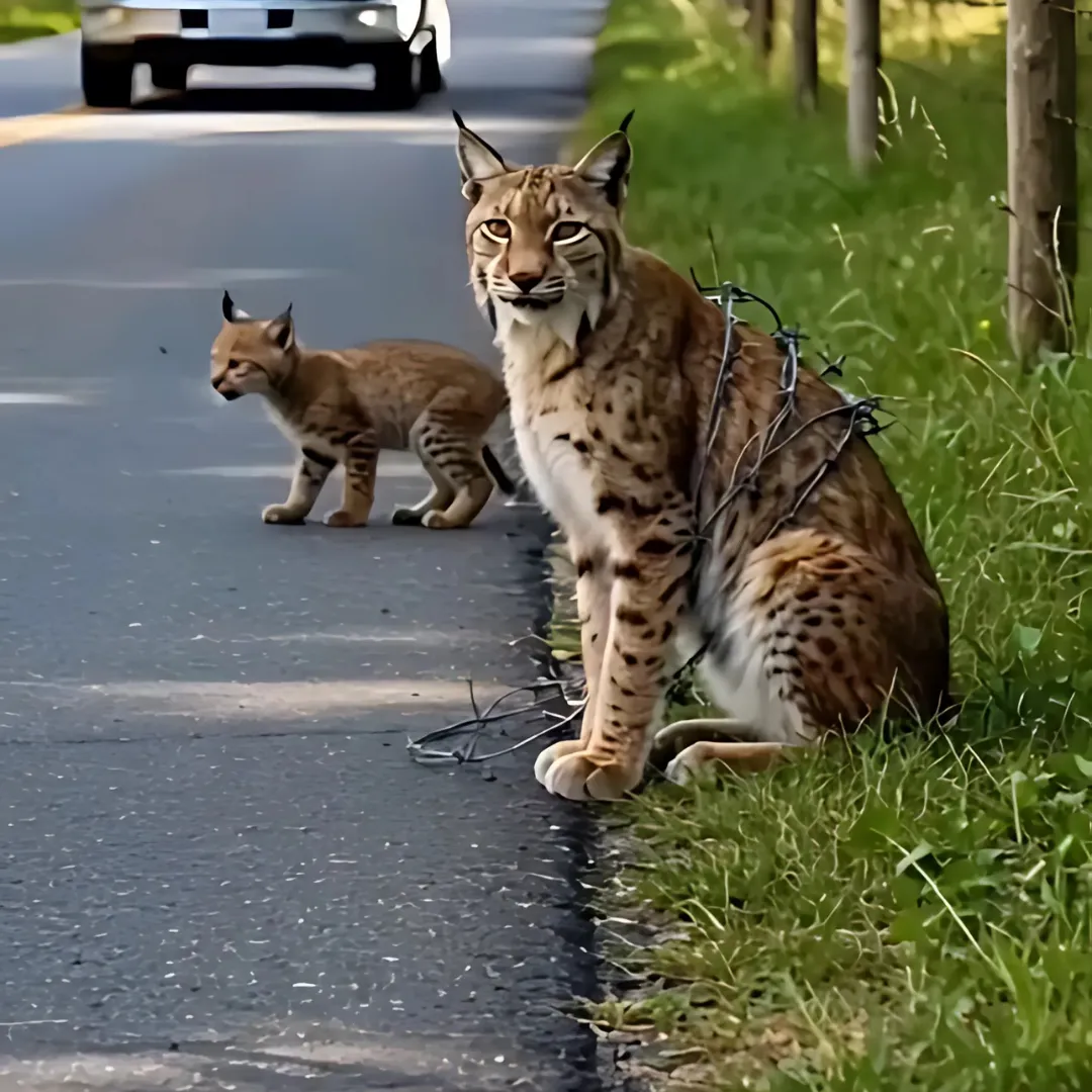 A lynx was trapped in barbed wire, suffering painfully, and then a miracle happened...