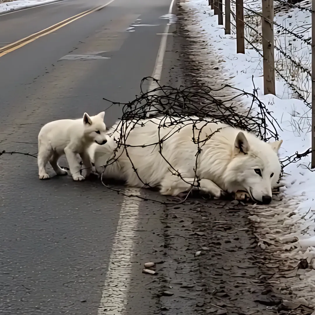 Tiny Wolf Pup Begs for Help to Save His Trapped Mother in a Heart-Wrenching Moment
